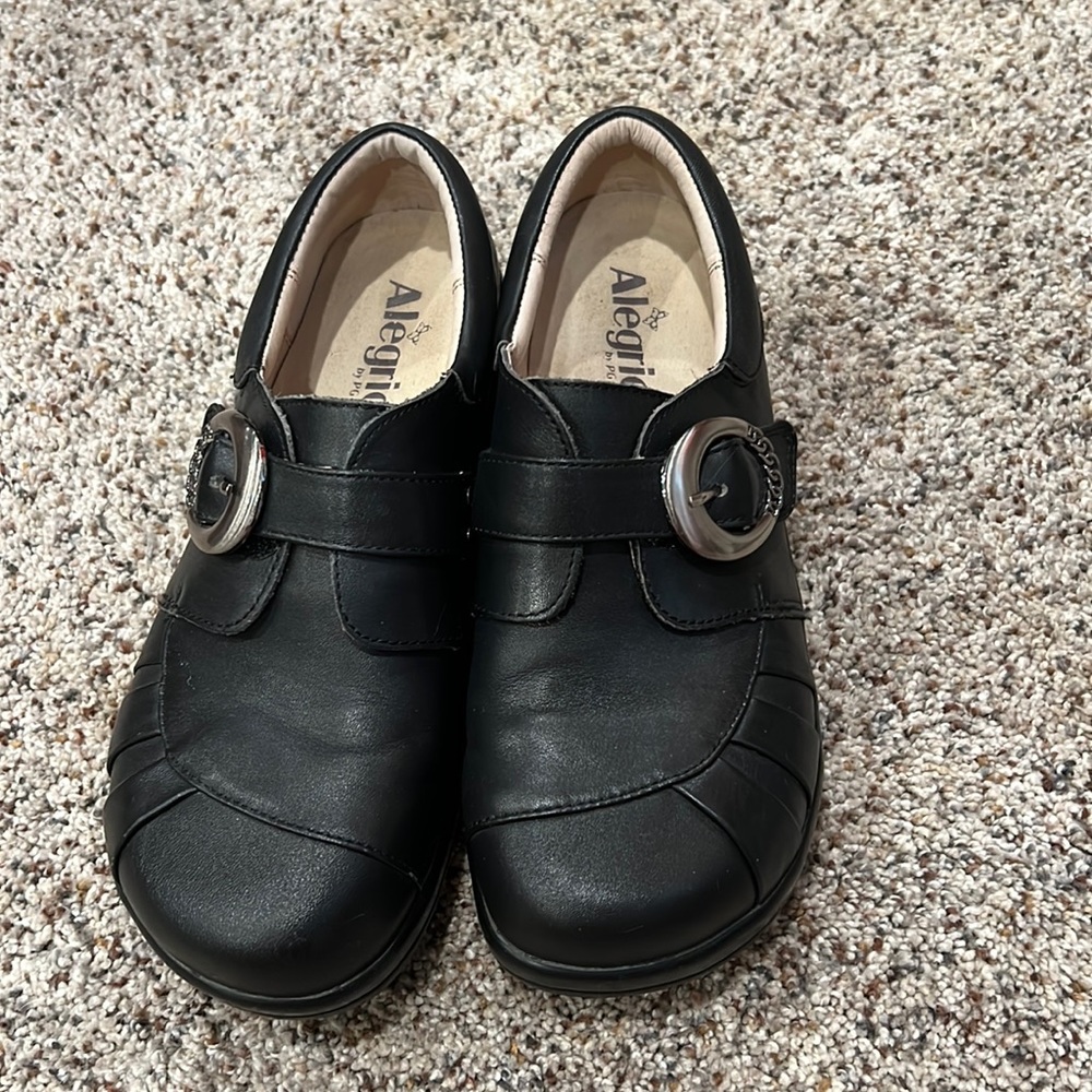 Alegria Khloe Black Nappa Leather Shoes